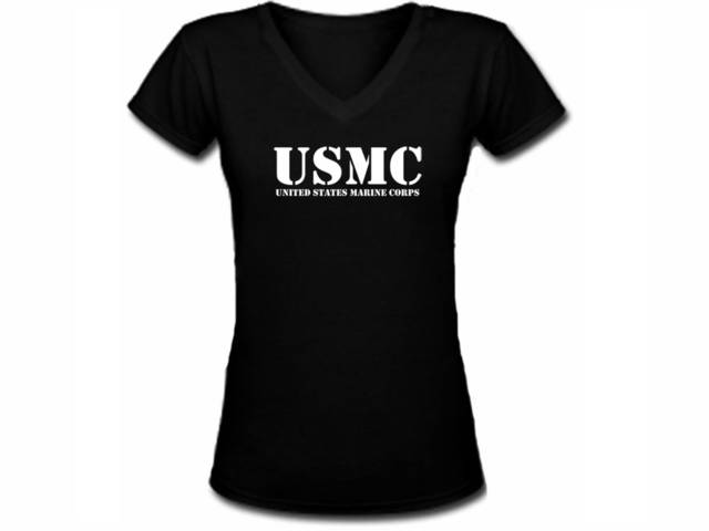 US army marine corps USMC women/girls v neck t shirt 1